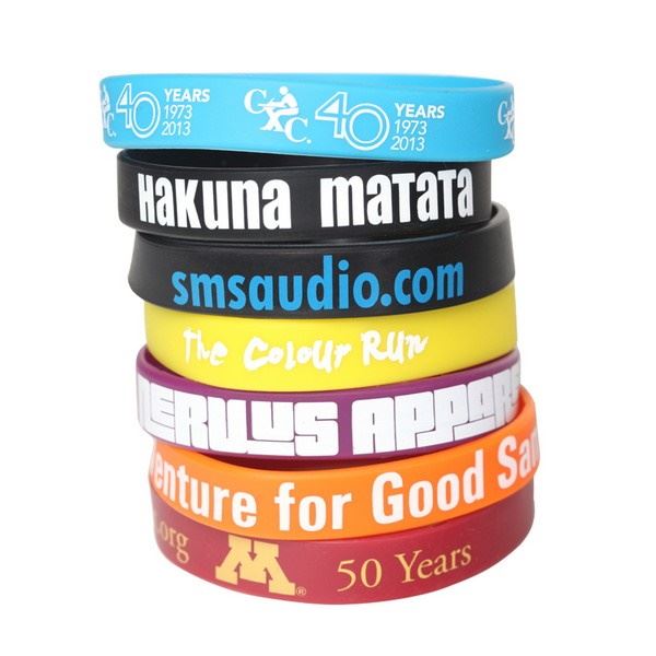 ASPINSS12 1/2" Silicone Band with Silk-Screened Custom Imprint